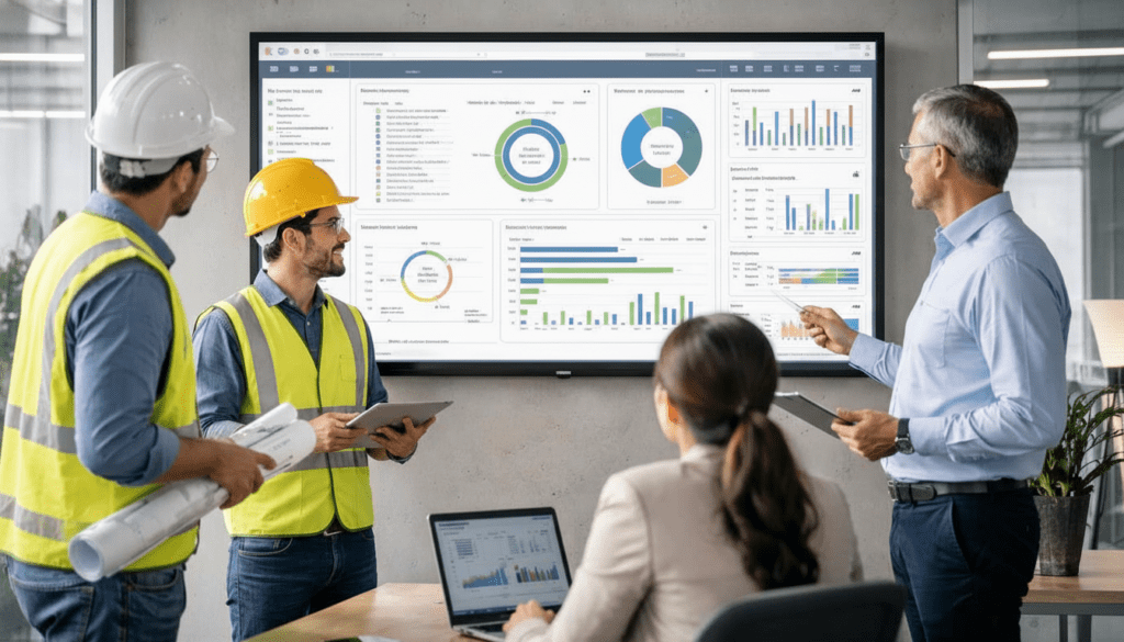 Top 7 construction ERP software solutions dashboard overview for construction management